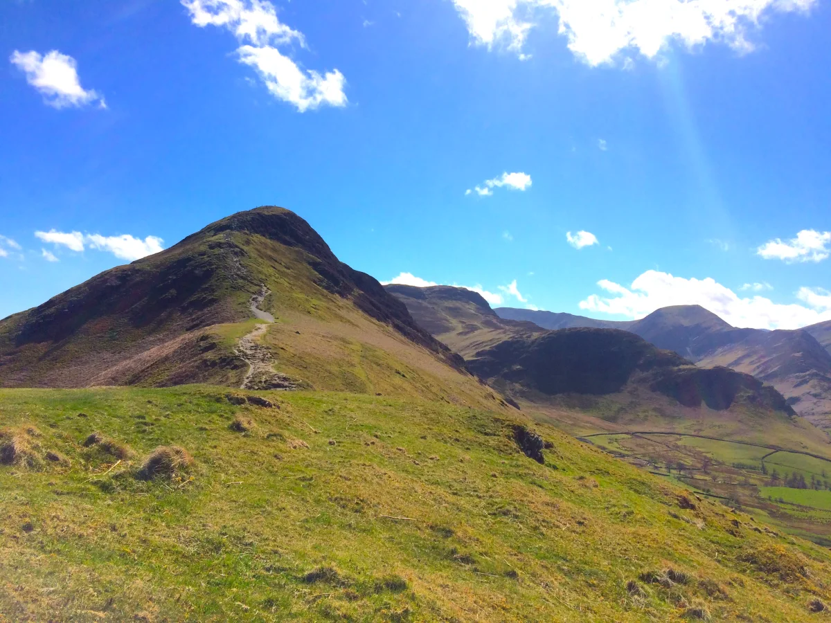 A clear track leading to Catbells summit on a sunny day in Cumbria: a metaphor for my website design and development work prioritising clear and cohesive content for your users.